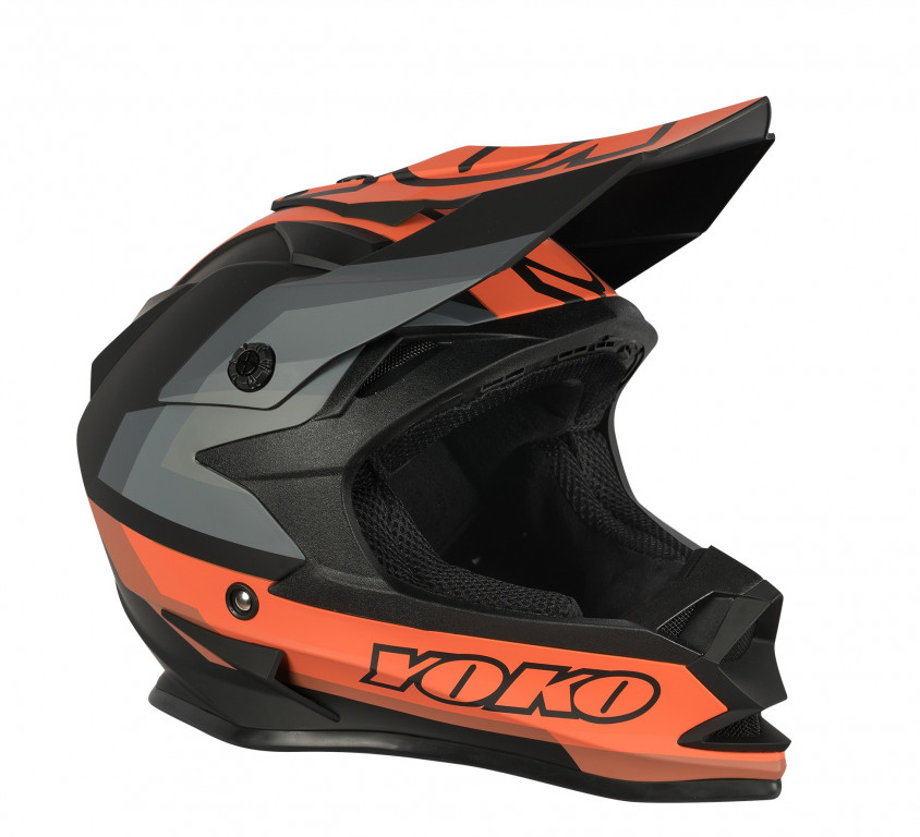 MX helmet YOKO SCRAMBLE matte black / orange L