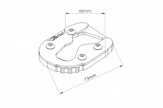 Kickstand extension PUIG black for DAELIM VT 125 Evolution