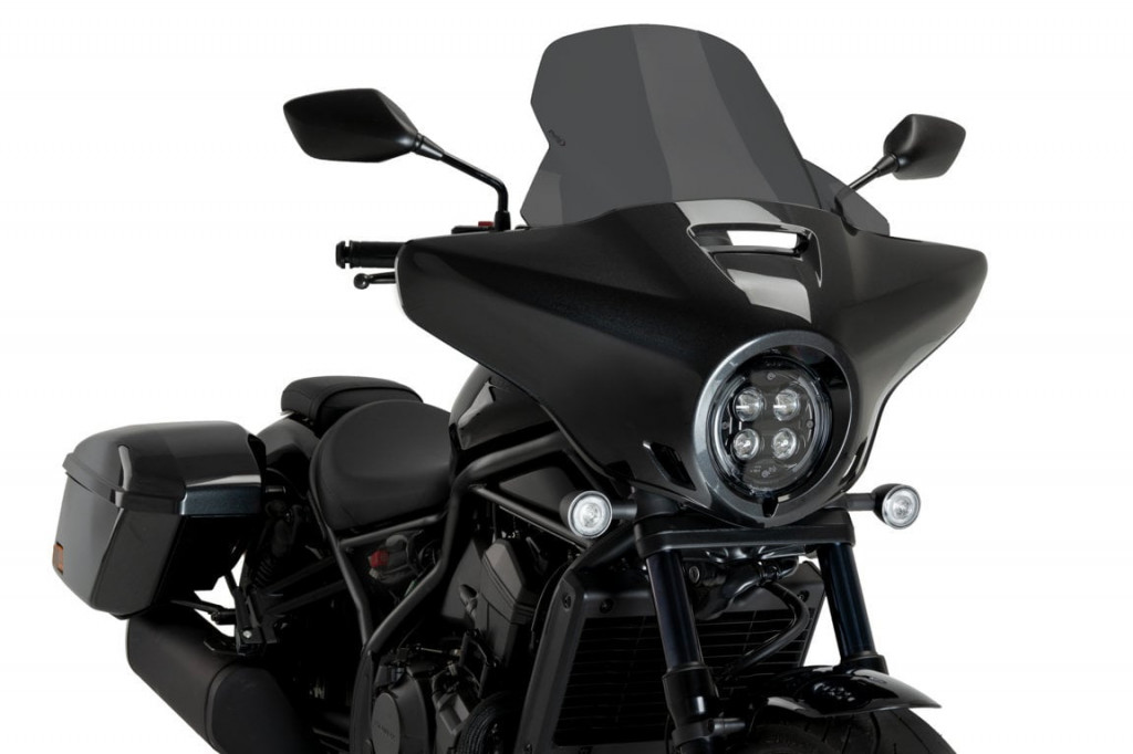 Windscreen PUIG 21545F HIGH - ROAD dark smoke - Windscreens for fairing ...