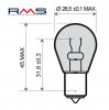 Bulb RMS 246510205 12V 21W , BA15S orange