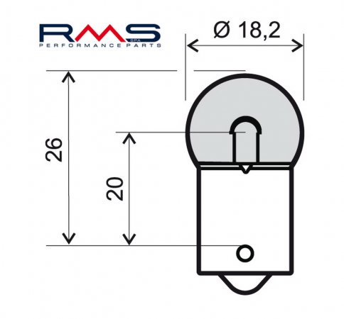 Bulb RMS 246510225 12V 5W, R5W BA15S white