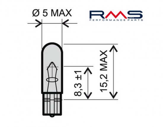 Bulb RMS 246510275 12V 2,3W, T5 white