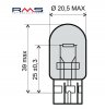 Bulb RMS 246510385 12V 21W, T20 white