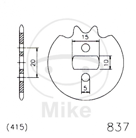 Front sprocket JMT 15T, 415