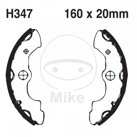 Brake shoe set EBC H347G grooved includings springs