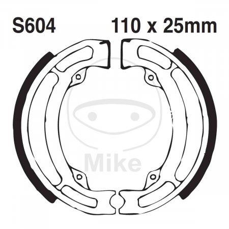 Brake shoe set EBC S604G grooved includings springs