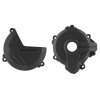 Clutch and ignition cover protector kit POLISPORT 91004 Black