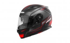 Full face helmet CASSIDA APEX FUSION black matt/ red fluo/ white 2XL