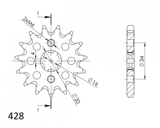 Front sprocket SUPERSPROX CST-1263:15 15T, 428