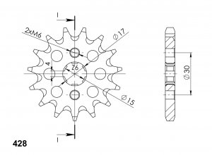 Front sprocket SUPERSPROX CST-274:13 13T, 428