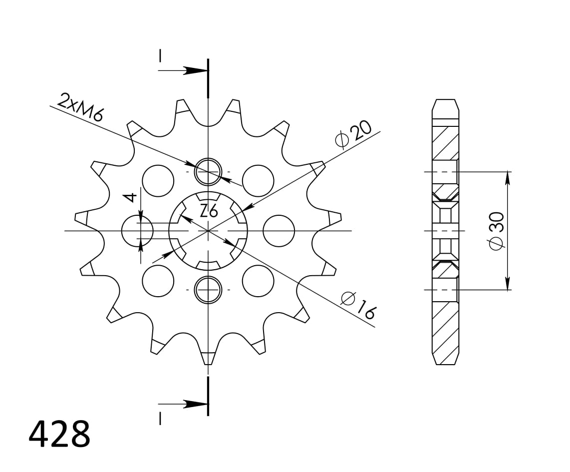 Front sprocket SUPERSPROX CST-417:13 13T, 428