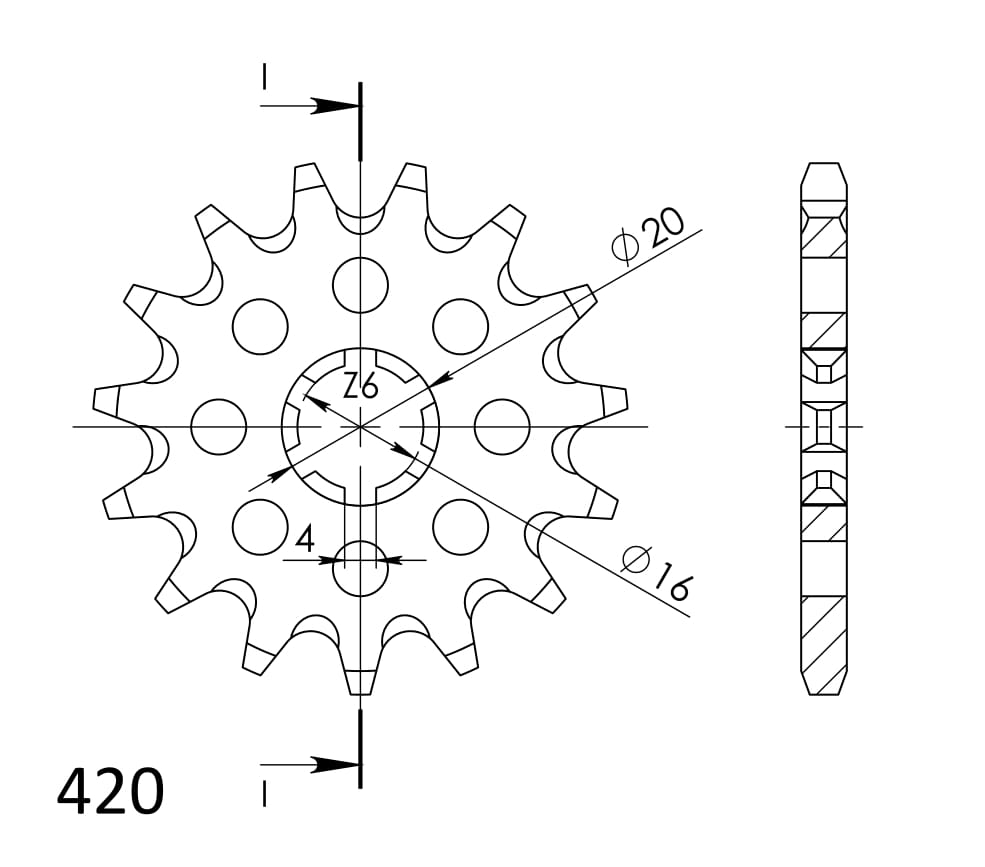 Front sprocket SUPERSPROX CST-546:13 13T, 420