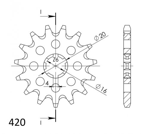 Front sprocket SUPERSPROX CST-546:14 14T, 420