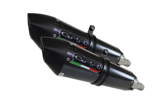 Dual slip-on exhaust GPR Y.129.GPAN.PO GPE ANN. Carbon look including removable db killers and link pipes