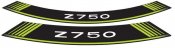 Rim strip PUIG 5545V Z750 green set of 8 rim strips