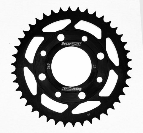 Rear sprocket SUPERSPROX black 42T, 428 for DAELIM VT 125 Evolution (1998-2002)