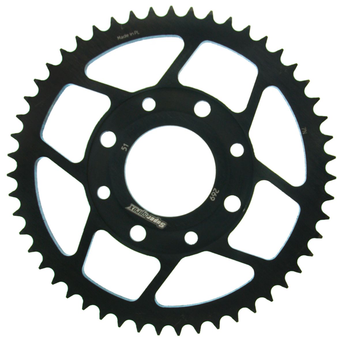 Rear sprocket SUPERSPROX RFE-269:51-BLK black 51T, 428