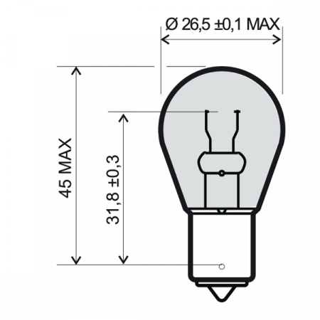 Lamp RMS 246510201 12V 21W, BA15S orange